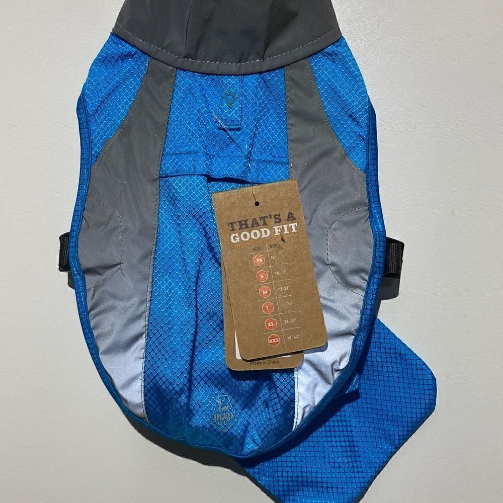Arcadia Trail Dog's High Visibility‎ Blue Raincoat Size Extra Small NWT